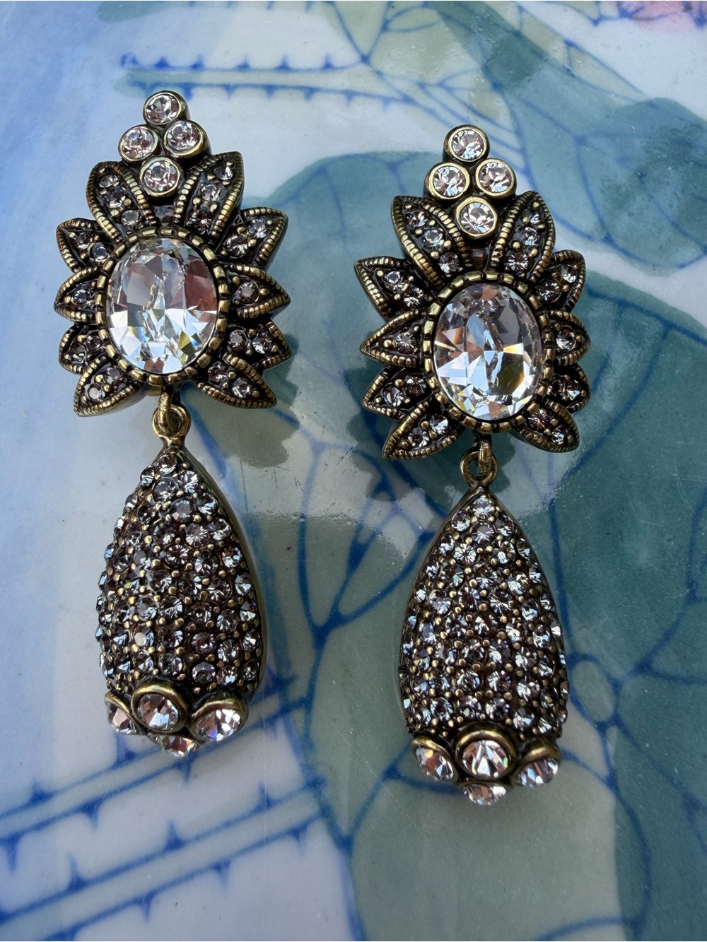 Heidi Daus "Ultimate Elegance" Clear Pear Design Drop earrings